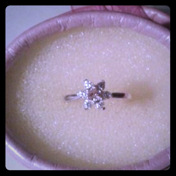 Natural Diamond Sterling Silver Engagement Ring